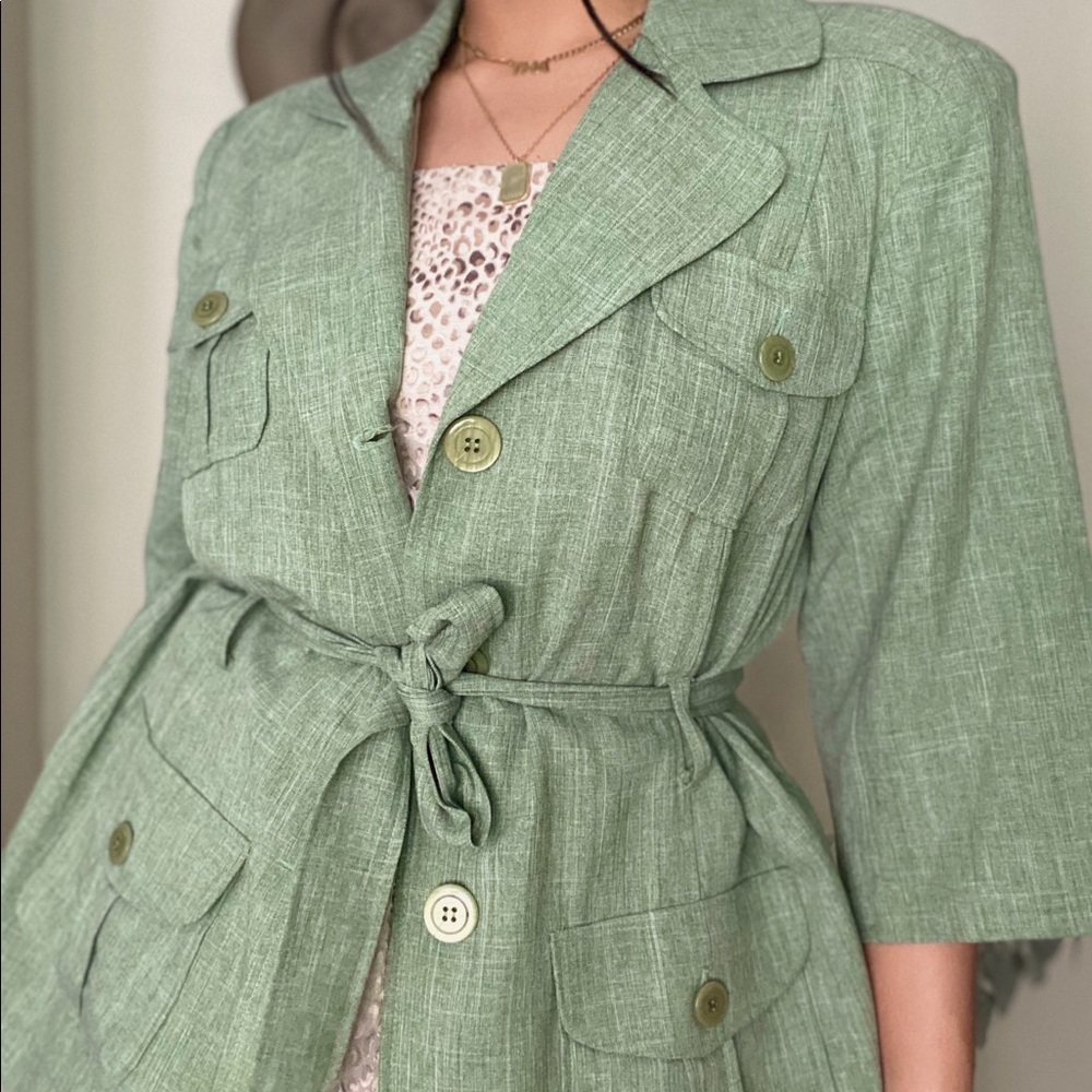 Green Wrap Blazer